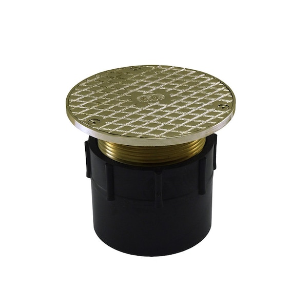 Jones Stephens 3in. ABS Over Pipe Fit Base Cleanout with 3in. Metal Spud and 5in. Nickel Bronze Cover C60085 - main